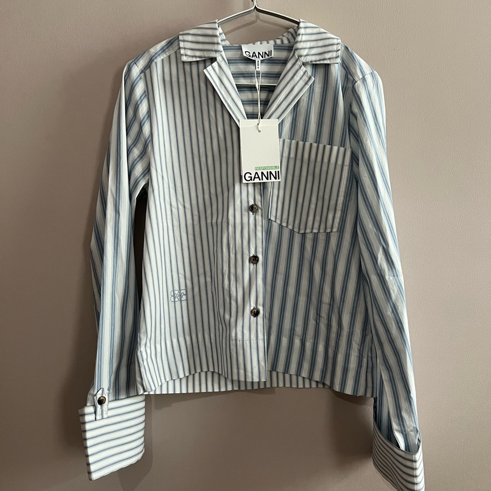 Ganni Stripe Cotton Shirt - Picture 4 of 8